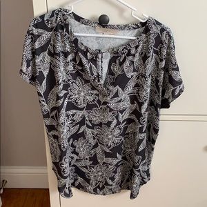 Grey/Blue Blouse from LOFT